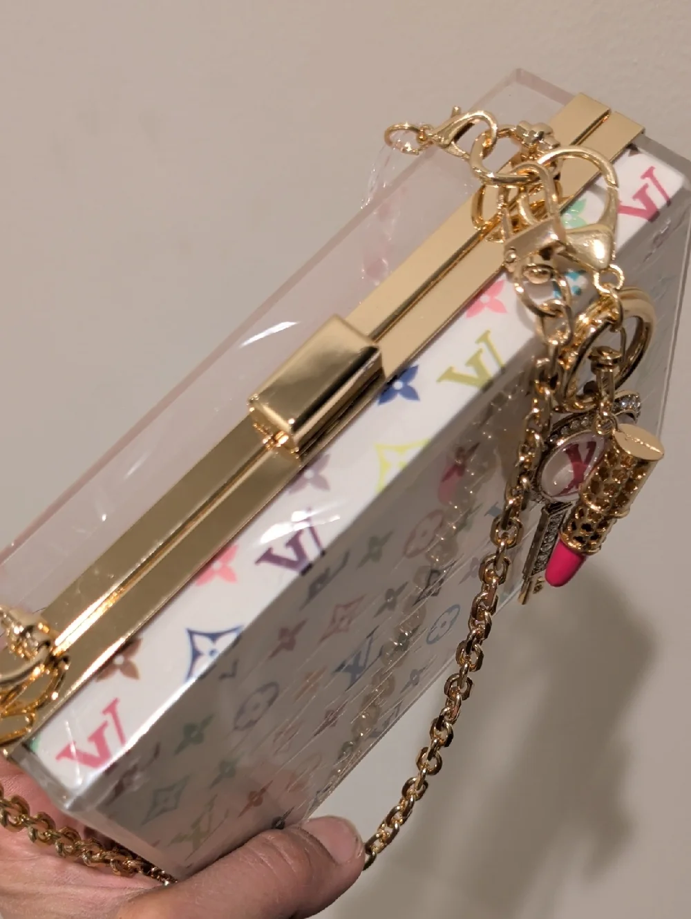UPCYCLED Fashion Clutch with Pink Handle